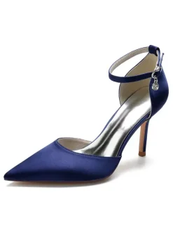 Chaussures de Mariage à Talons Hauts Femme avec Bout Pointu en Paillettes Unicolore