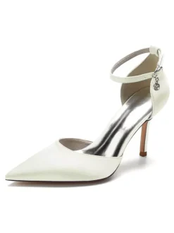 Chaussures de Mariage à Talons Hauts Femme avec Bout Pointu en Paillettes Unicolore
