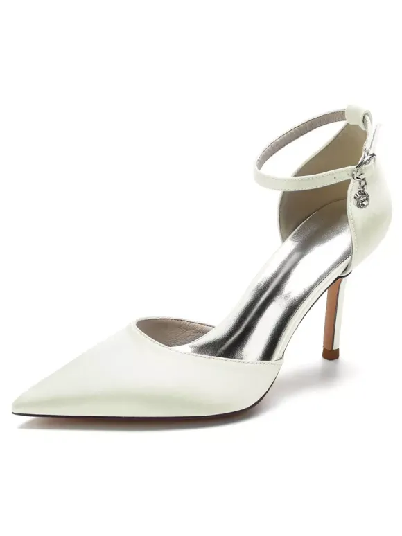 Chaussures de Mariage à Talons Hauts Femme avec Bout Pointu en Paillettes Unicolore