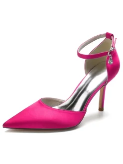 Chaussures de Mariage à Talons Hauts Femme avec Bout Pointu en Paillettes Unicolore