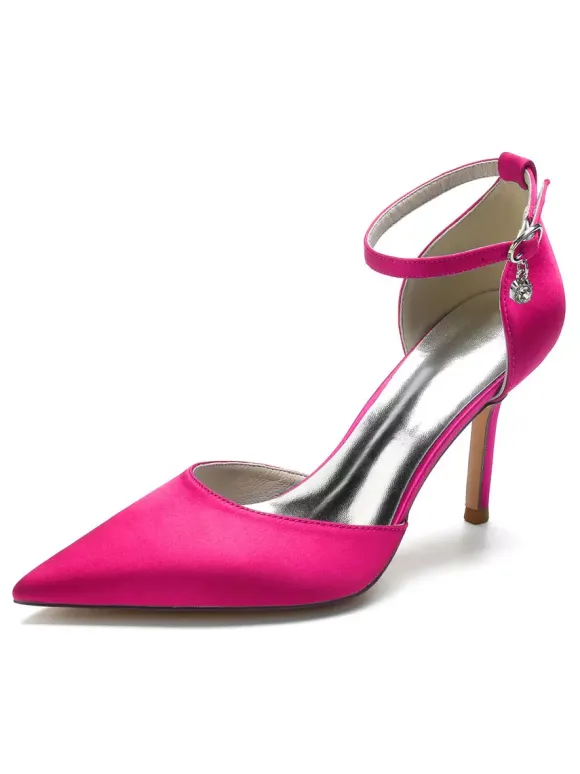 Chaussures de Mariage à Talons Hauts Femme avec Bout Pointu en Paillettes Unicolore