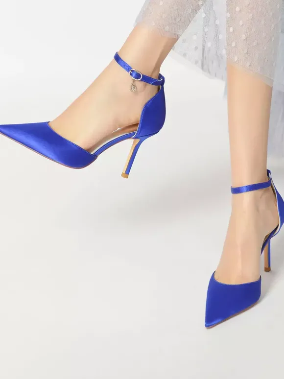 Chaussures de Mariage à Talons Hauts Femme avec Bout Pointu en Paillettes Unicolore