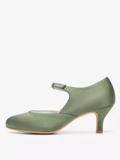 Chaussures de mariage vintage à bout rond et talon chaton Mary Jane