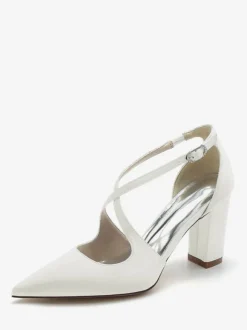 Chaussures de mariée chaussures mariage bout pointu talon épais boucle réglable