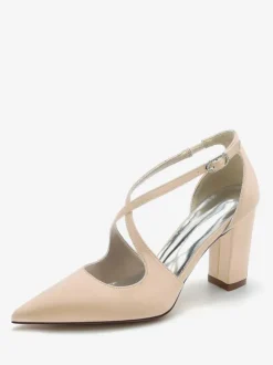Chaussures de mariée chaussures mariage bout pointu talon épais boucle réglable