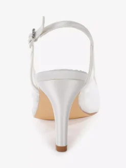 Chaussures de mariée en dentelle à bout pointu et talon haut escarpins à bride arrière