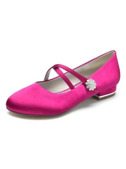 Chaussures de Mariée Femme avec Bout Rond Unicolore