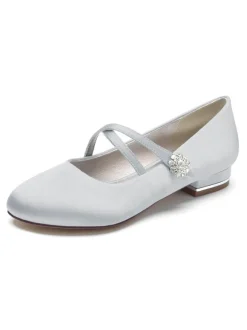 Chaussures de Mariée Femme avec Bout Rond Unicolore
