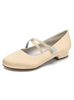 Chaussures de Mariée Femme avec Bout Rond Unicolore