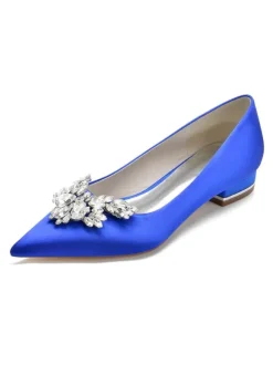 Chaussures de Mariée Femme à Plate avec Bout Pointu Unicolore