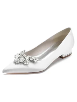 Chaussures de Mariée Femme à Plate avec Bout Pointu Unicolore