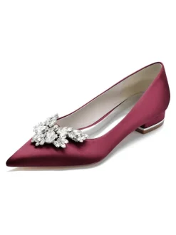 Chaussures de Mariée Femme à Plate avec Bout Pointu Unicolore
