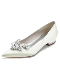 Chaussures de Mariée Femme à Plate avec Bout Pointu Unicolore