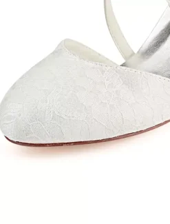 Chaussures de mariée ivoire en satin boucle réglable chaussures de mariage