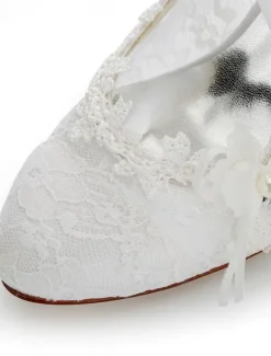 Chaussures de mariée ivoire à lacet talon haut