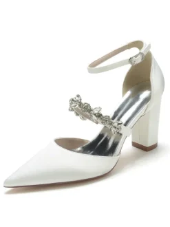 Chaussures de Mariées Femme à Talons Hauts avec Bout Pointu Unicolore
