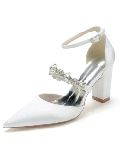 Chaussures de Mariées Femme à Talons Hauts avec Bout Pointu Unicolore