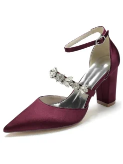 Chaussures de Mariées Femme à Talons Hauts avec Bout Pointu Unicolore