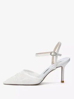 Chaussures de mariée à talons hauts bout pointu ornées de perles