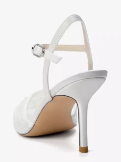 Chaussures de mariée à talons hauts bout pointu ornées de perles