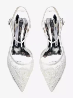 Chaussures de mariée à talons hauts bout pointu ornées de perles