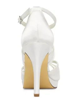 Chaussures de Mariée Transparentes Mariage à Talons Hauts Bout Rond Unicolore Vintage