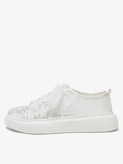 Chaussures de mariée Transparentes femme mariage en dentelle à bout rond