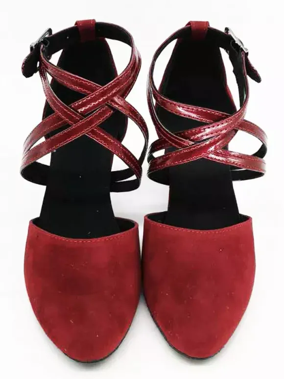 Chaussures de salon femme noir boucle réglable
