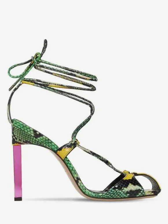 Chaussures de soirée en satin bleu à lacets chaussures sandales à talons hauts pour femmes