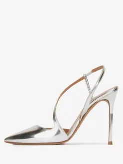 Chaussures de soirée à talons hauts et bout pointu en or pour femmes