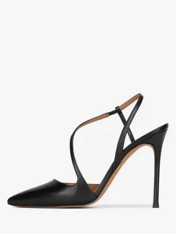 Chaussures de soirée à talons hauts et bout pointu en or pour femmes