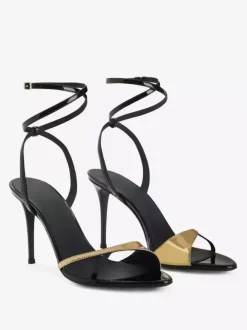 Chaussures de soirée à talons hauts Sandales à talons aiguilles et lanières à bout ouvert