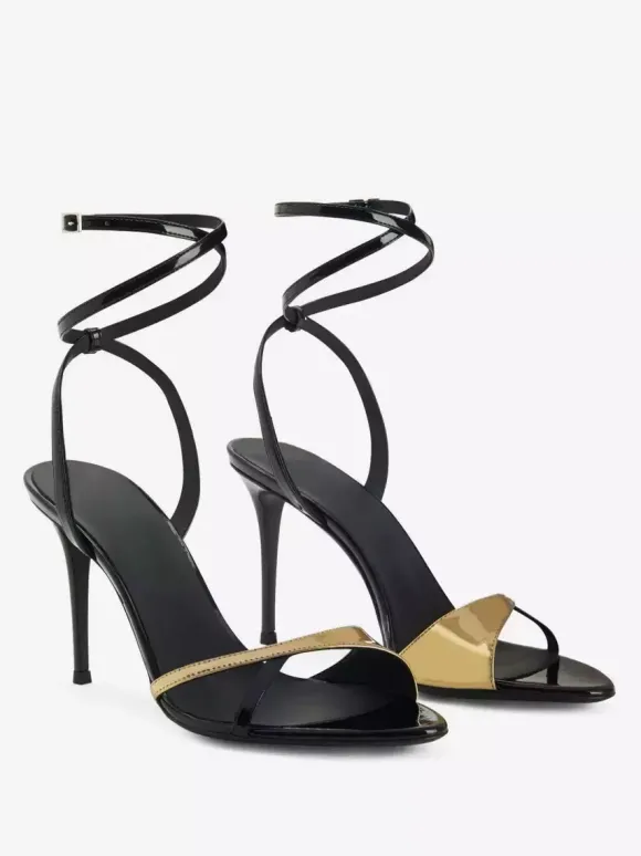 Chaussures de soirée à talons hauts Sandales à talons aiguilles et lanières à bout ouvert