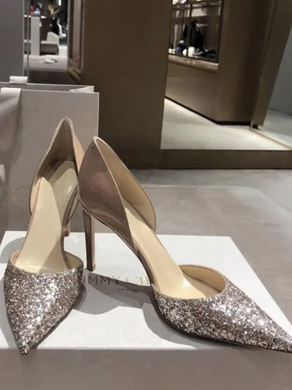 Chaussures de soirée à talons pour femmes chaussures habillées à bout pointu et à talons aiguilles couleur chair