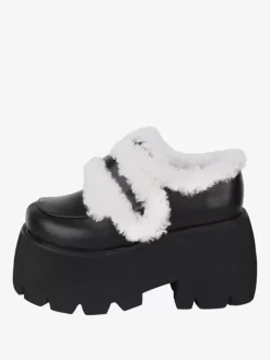 Chaussures gothiques Lolita en cuir PU noir chaussures Lolita à talons compensés