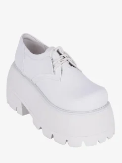 Chaussures gothiques épaisses Lolita noires en cuir PU à bout rond Lolita
