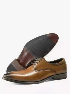 Chaussures habillées noires pour hommes bout rond à lacets