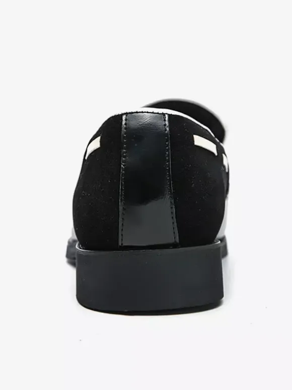 Chaussures habillées pour hommes bout rond à enfiler avec pompons