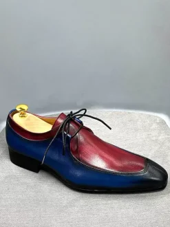 Chaussures habillées pour hommes modernes à bout rond en cuir de vache