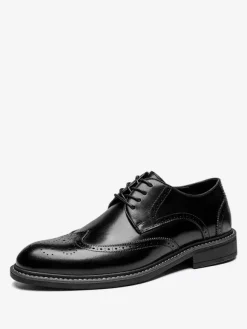 Chaussures habillées pour hommes chaussures de mariage à bout carré en cuir Brouges