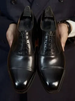 Chaussures habillées pour homme chaussures de mariage formelles en cuir à bout carré de qualité