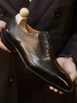 Chaussures habillées pour hommes chaussures de mariage formelles à bout rond en cuir Brogue Derby