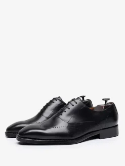 Chaussures habillées pour hommes chaussures de mariage formelles à bout rond en cuir Brogue Derby