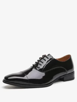 Chaussures habillées pour hommes en cuir PU Derby Prom Party Chaussures de mariage