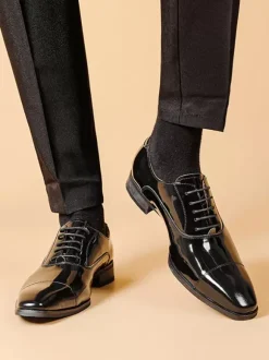 Chaussures habillées pour hommes en cuir PU Derby Prom Party Chaussures de mariage