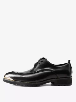 Chaussures habillées pour homme Chaussures fantastiques à bout pointu avec détails en métal en cuir de vache