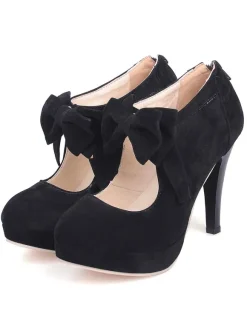 Chaussures lolita talon haut plateforme décoré de noeud