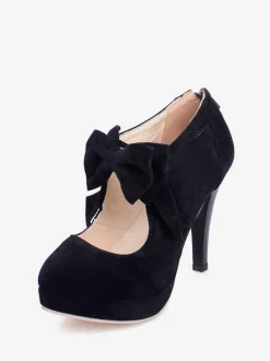 Chaussures lolita talon haut plateforme décoré de noeud