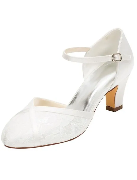 Chaussures mariage talon carrée boucle réglable