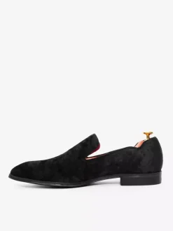 Chaussures Mocassins Homme Slip-On Bout Carré Tissu Pailleté